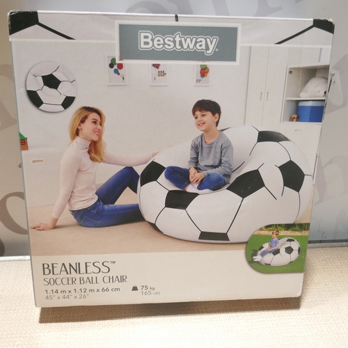 6040 - A box of miscellaneous items including blow up chair, cuckoo clock, trays, door wedge, glass jars, J... 