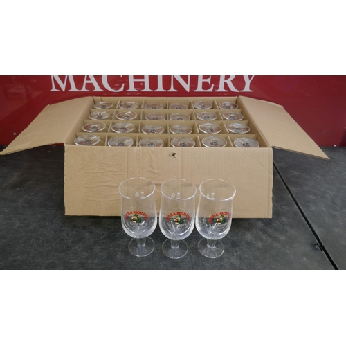 5147 - Twenty seven Birra Moretti glasses
