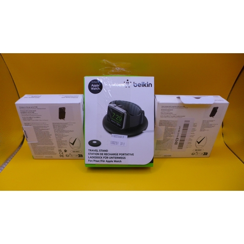 6253 - Two Belkin boost charge magnetic power banks and a Belkin travel stand *This lot is subject to VAT