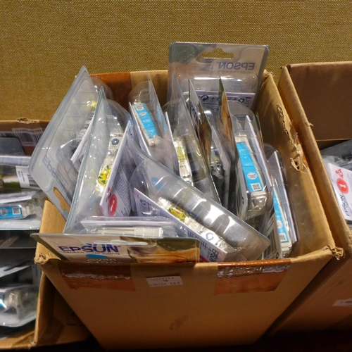 6298 - Three boxes of Epson ink, various colours and models *This lot is subject to VAT