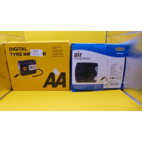 6310 - An AA digital tyre inflator and a Ring air compressor *This lot is subject to VAT