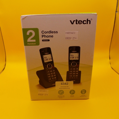6342 - Two Vtech cordless handset phones (ES2001) *This lot is subject to VAT