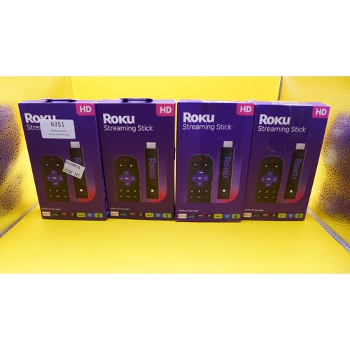 6351 - Four Roku streaming sticks  * This lot is subject to VAT