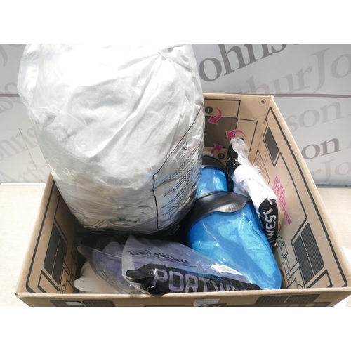 6143 - A box of workwear to include welding masks, hard hat, Portwest, DeWalt, etc.  * This lot is subject ... 
