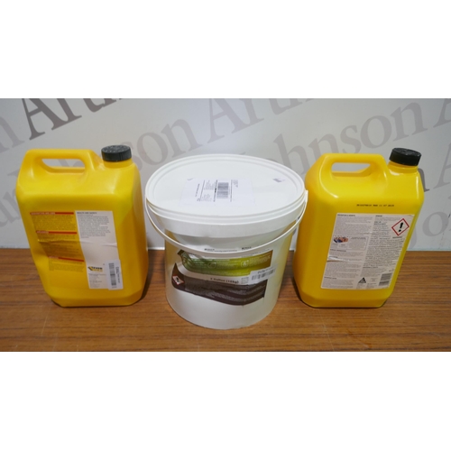 6375 - A 5 litre tub contractors PVA adhesive, Everbuild water seal and Unibase universal waterproof coatin... 