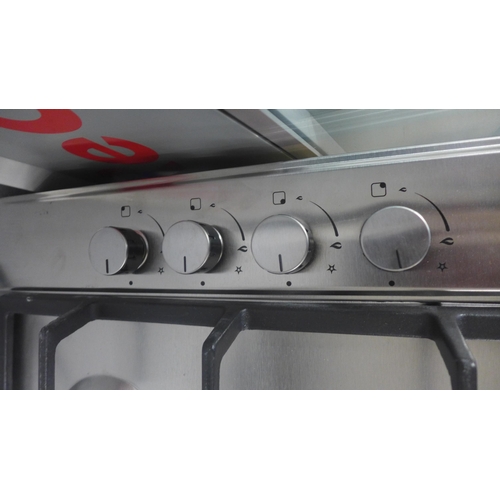 4061 - Stainless steel gas 4 burner Hob - (missing burners) And 2 electric hobs (both damaged) - (481-104, ... 