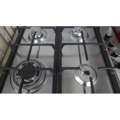 4061 - Stainless steel gas 4 burner Hob - (missing burners) And 2 electric hobs (both damaged) - (481-104, ... 