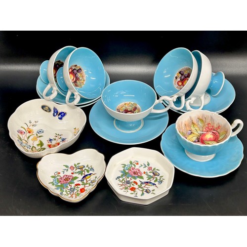 A collection of Aynsley pieces including a set of six cups and saucers ...