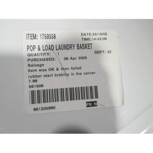 A Pop & Load collapsible laundry basket (373-30) *This lot is subject ...