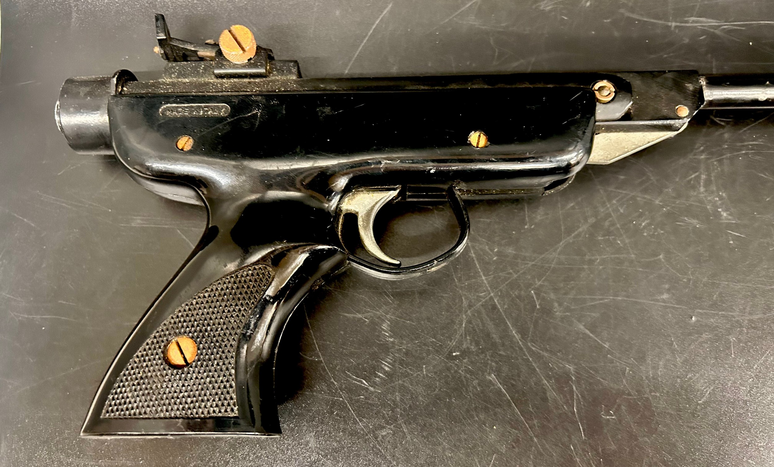 A vintage Italian .177cal. target shooting air pistol, left handed ...