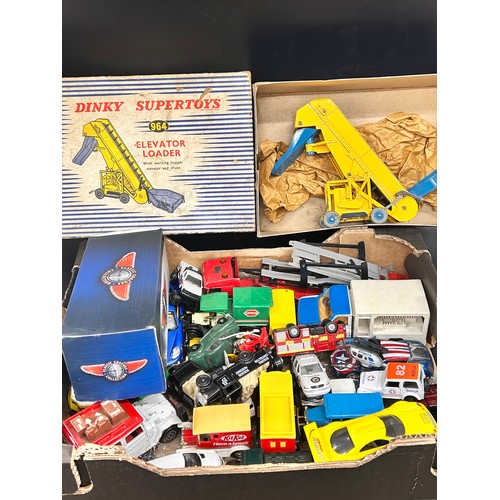 A collection of model vehicles including a boxed Dinky Supertoys 964 elevator-loader