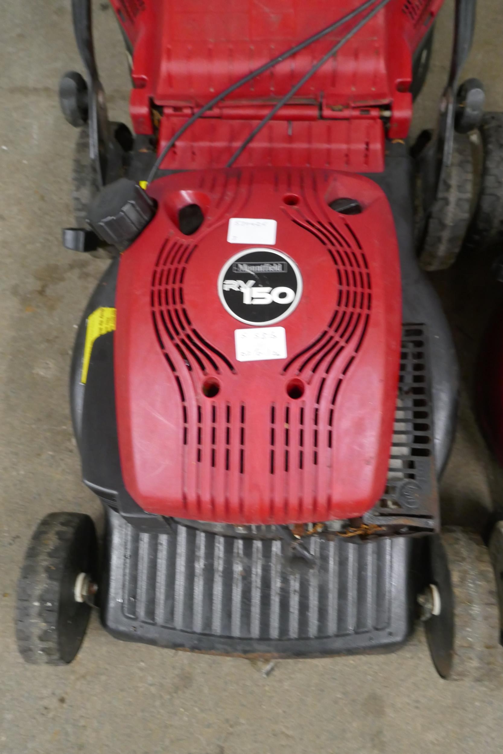 A Mountfield RV150 petrol driven lawn mower and a Mountfield SP454 ...