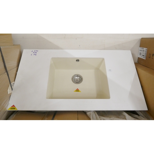 4264 - Two Quartz effect 1.0 bowl sinks (570-10,196) *This lot is subject to VAT