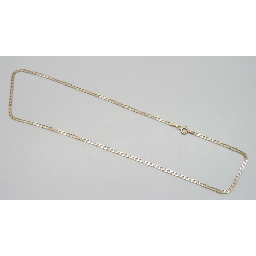 7028 - A 9ct gold Italian necklace chain, clasp a/f, 2.7g, 40cm