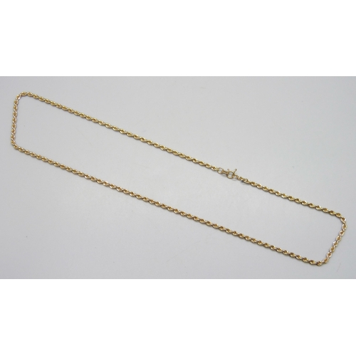 7029 - A 9ct gold rope chain necklace, a/f, 2.9g, 46cm