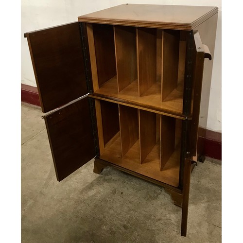56 - An Art Deco walnut record cabinet