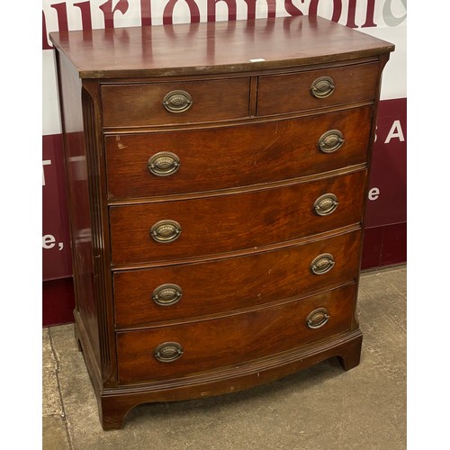 A George IV style mahogany bowfront chest of drawers