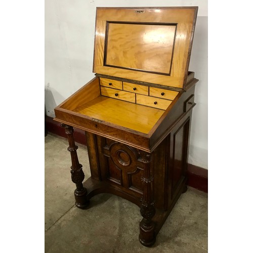 57D - A Victorian walnut Davenport