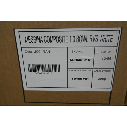 4330 - A Messina 1.0 bowl rvs white composite sink (607-57) *This lot is subject to VAT