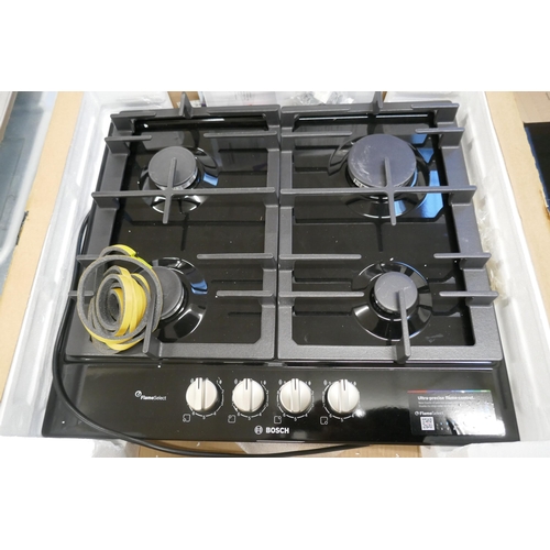 4292 - A Bosch Series 6 black gas 4 burner hob with Flameselect  (607-215) *This lot is subject to VAT