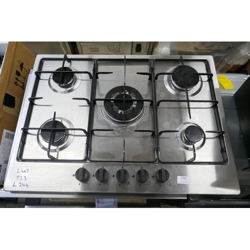 4294 - A stainless steel 5 burner gas hob (607-244) *This lot is subject to VAT