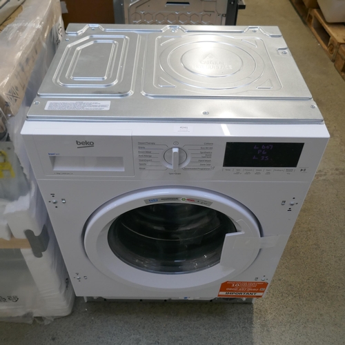 4241 - A Beko integrated washing machine (9kg) (607-35) *This lot is subject to VAT