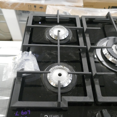 4282 - An AEG 5 burner gas on glass hob (607-84)(missing Burner plates) *This lot is subject to VAT