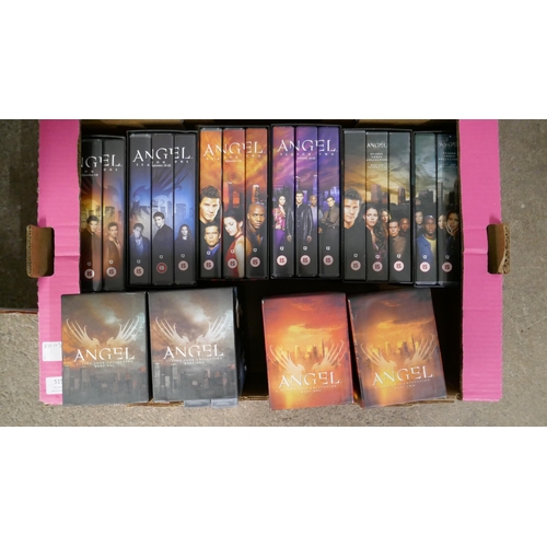 5254 - A full set of Angel VHS box sets (season 1-5) and a life size standee/shop display of Angel