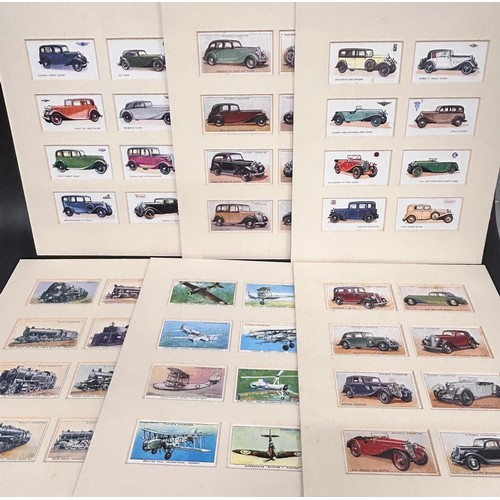 2081 - A collection of mounted collectors cards, classic cars, tractors, etc., also some ephemera including... 