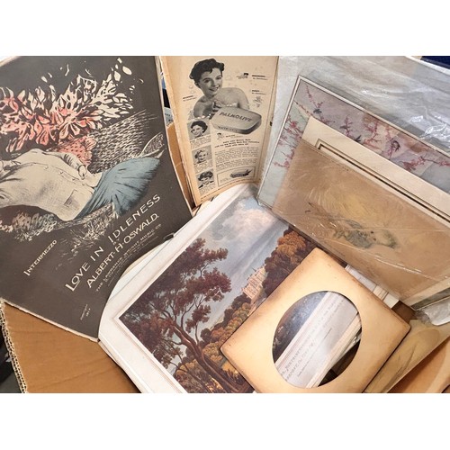 2081 - A collection of mounted collectors cards, classic cars, tractors, etc., also some ephemera including... 