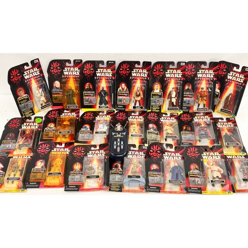 2082 - A collection of twenty-one Star Wars Episode I character figures, sealed packets, and a Comm Talk ha... 