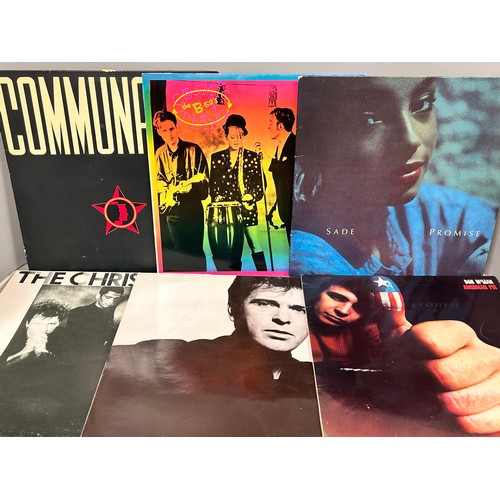 2083 - A box of vinyl LP records including The Communards, B52s, Peter Gabriel, etc., twenty-four in total