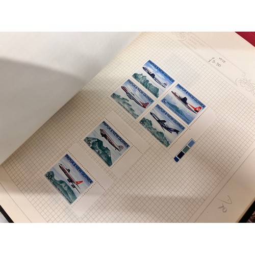 2111 - A box of stamp albums, covers, etc.