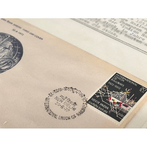 2113 - Stamps; India and area stamps in large binder housing a range of covers and stamps all with a themat... 