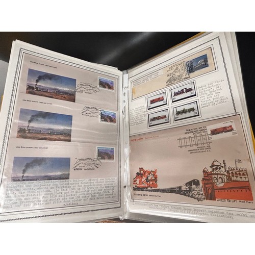 2113 - Stamps; India and area stamps in large binder housing a range of covers and stamps all with a themat... 