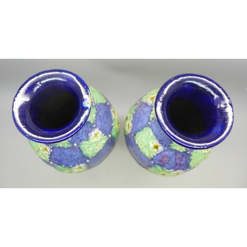 2005 - A pair of Royal Doulton stoneware vases, 21cm