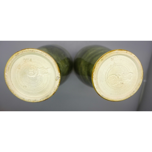 2005 - A pair of Royal Doulton stoneware vases, 21cm