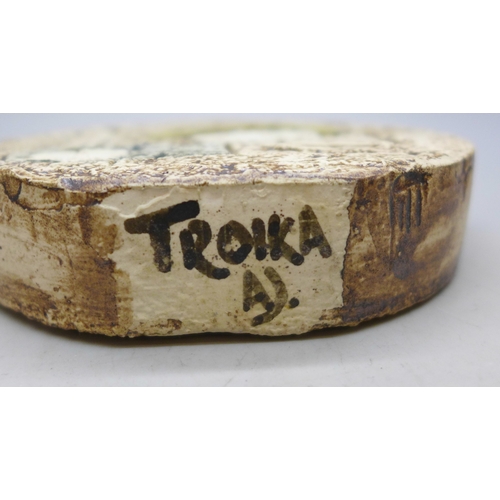 2024 - A Troika pottery moon vase, Anne Jones, 11.5cm