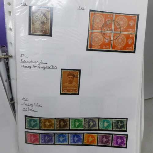2057 - Stamps; India stamps, large lever-arch file containing mint and used collection 1947 - 2009, hundred... 