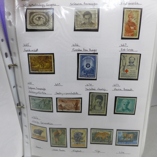 2057 - Stamps; India stamps, large lever-arch file containing mint and used collection 1947 - 2009, hundred... 