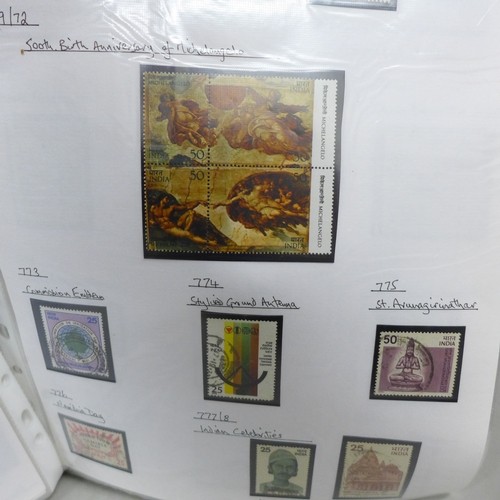 2057 - Stamps; India stamps, large lever-arch file containing mint and used collection 1947 - 2009, hundred... 