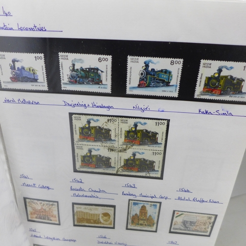 2057 - Stamps; India stamps, large lever-arch file containing mint and used collection 1947 - 2009, hundred... 