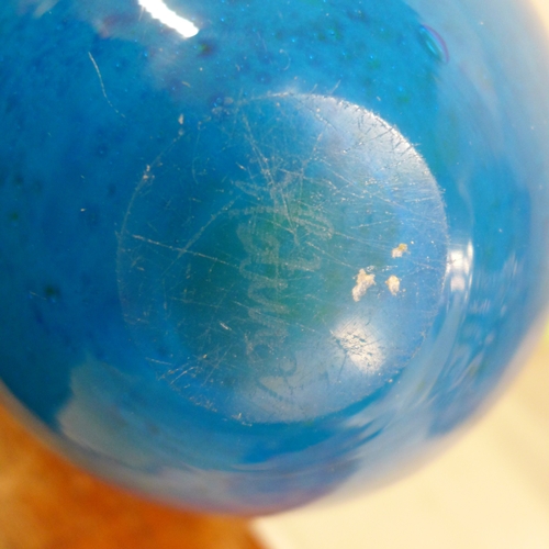 2059 - A collection of coloured glass to include Mdina, red Czech mid century vase, Dartington, Isle of Wig... 