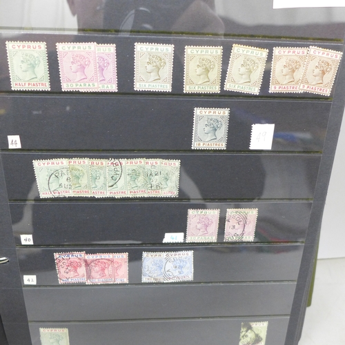 2066 - Stamps; Cyprus stamps 1880 to 1989 mint and used collection on hanger sheets in a large binder, mixe... 