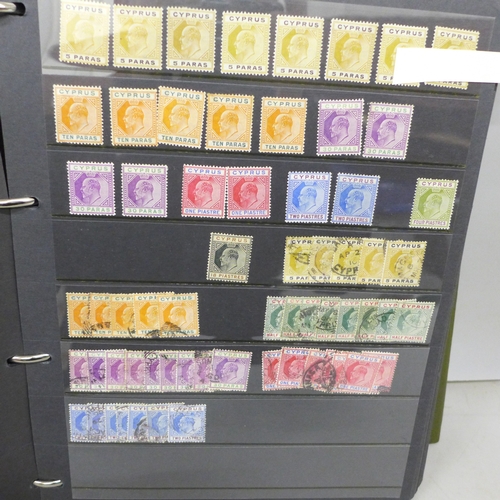 2066 - Stamps; Cyprus stamps 1880 to 1989 mint and used collection on hanger sheets in a large binder, mixe... 