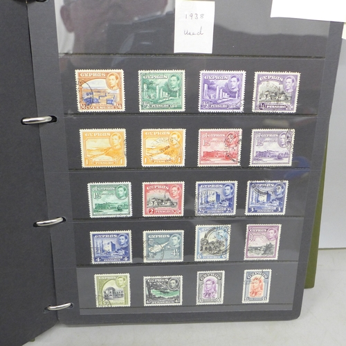 2066 - Stamps; Cyprus stamps 1880 to 1989 mint and used collection on hanger sheets in a large binder, mixe... 