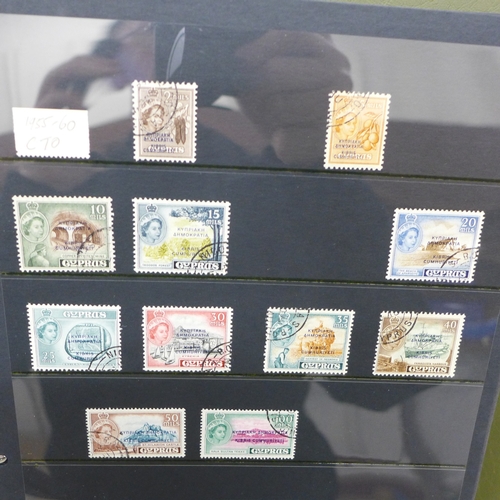 2066 - Stamps; Cyprus stamps 1880 to 1989 mint and used collection on hanger sheets in a large binder, mixe... 