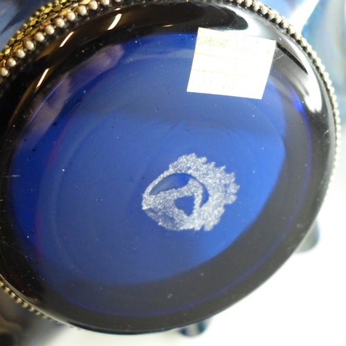 2068 - A decorative Turkish bowl and plate with silver plated design