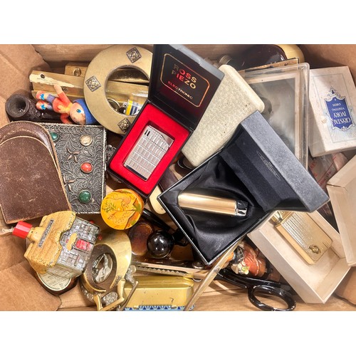 2121 - Assorted items including Ronson lighters, pipes, Sheaffer pen, buttons, etc.  *This lot is not avail... 