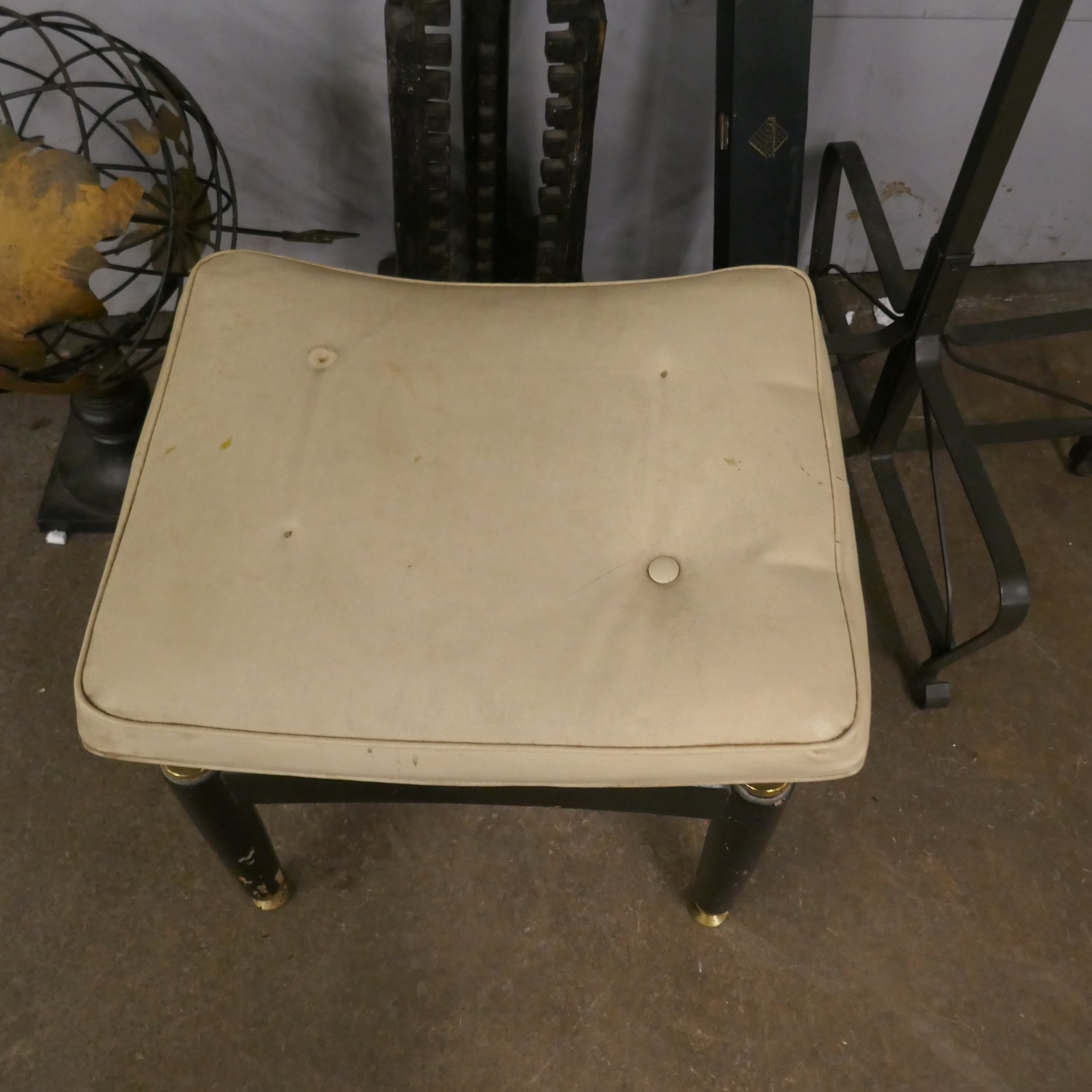 A quantity of assorted items including stool, coat rack, decorative ...